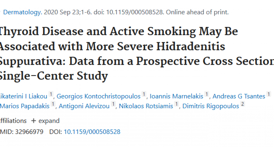 Νέα επιστημονική δημοσίευση στο περιοδικό Dermatology